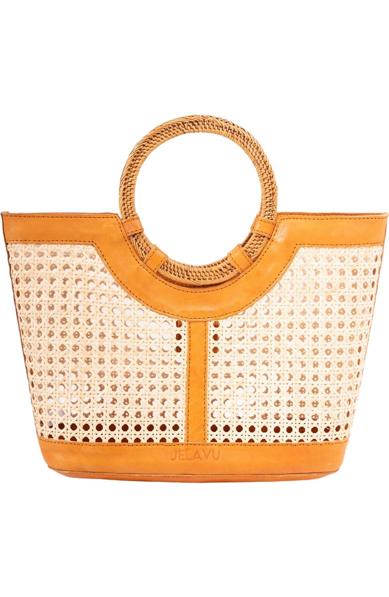 Jelavu Hilton Handwoven Cane Tote, Main, color, Tan