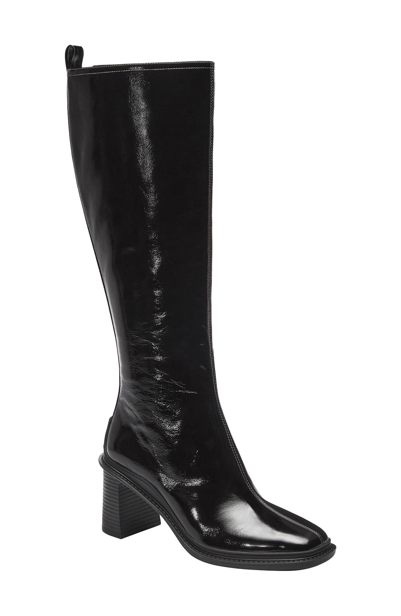 Sculpted C Tall Boot, Main, color, BLACK