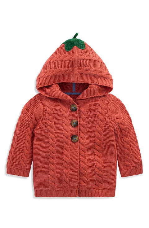 Kids' Pumpkin Novelty Cable Knit Jacket