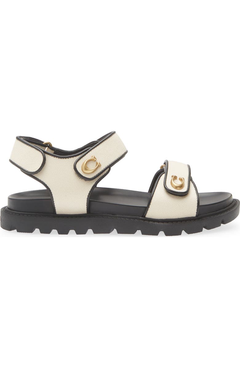 COACH Brynn Sandal, Alternate, color, Chalk/ Black