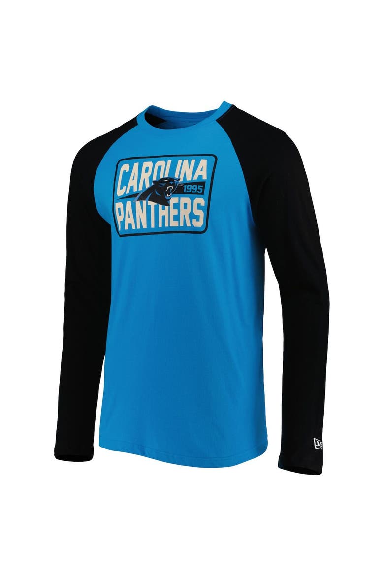 Men's New Era Blue Carolina Panthers Current Raglan Long Sleeve T-Shirt, Alternate, color, Blue