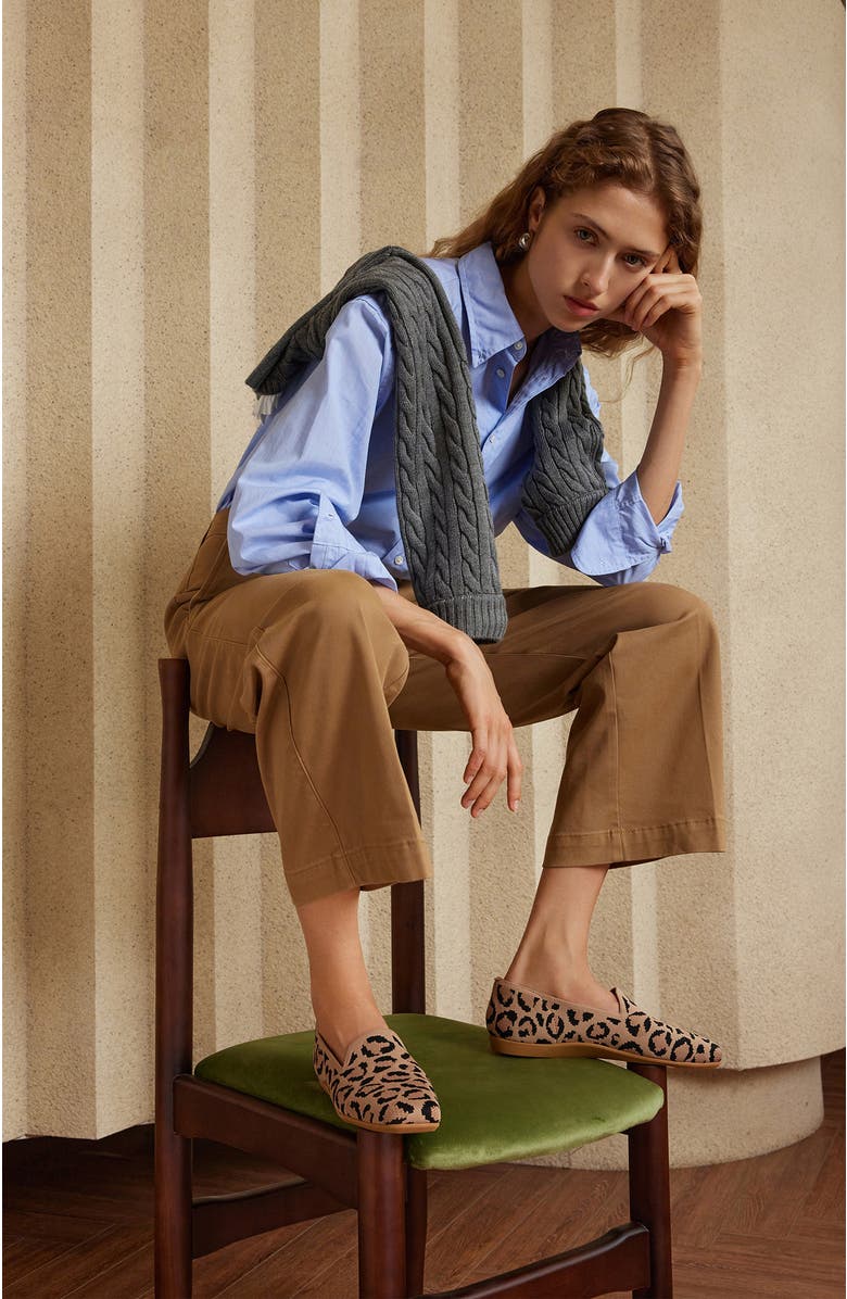 VIVAIA Water-Repellent Square-Toe Loafers, Alternate, color, Dark Leopard