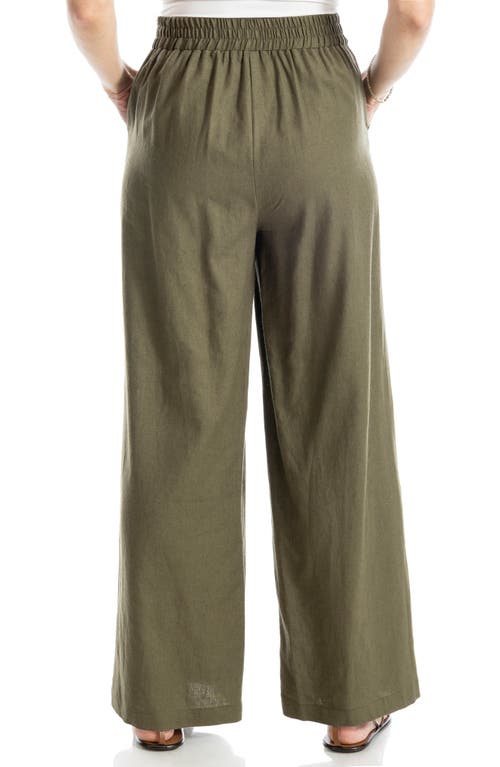 Max Studio Stripe High Waist Linen & Cotton Pants
