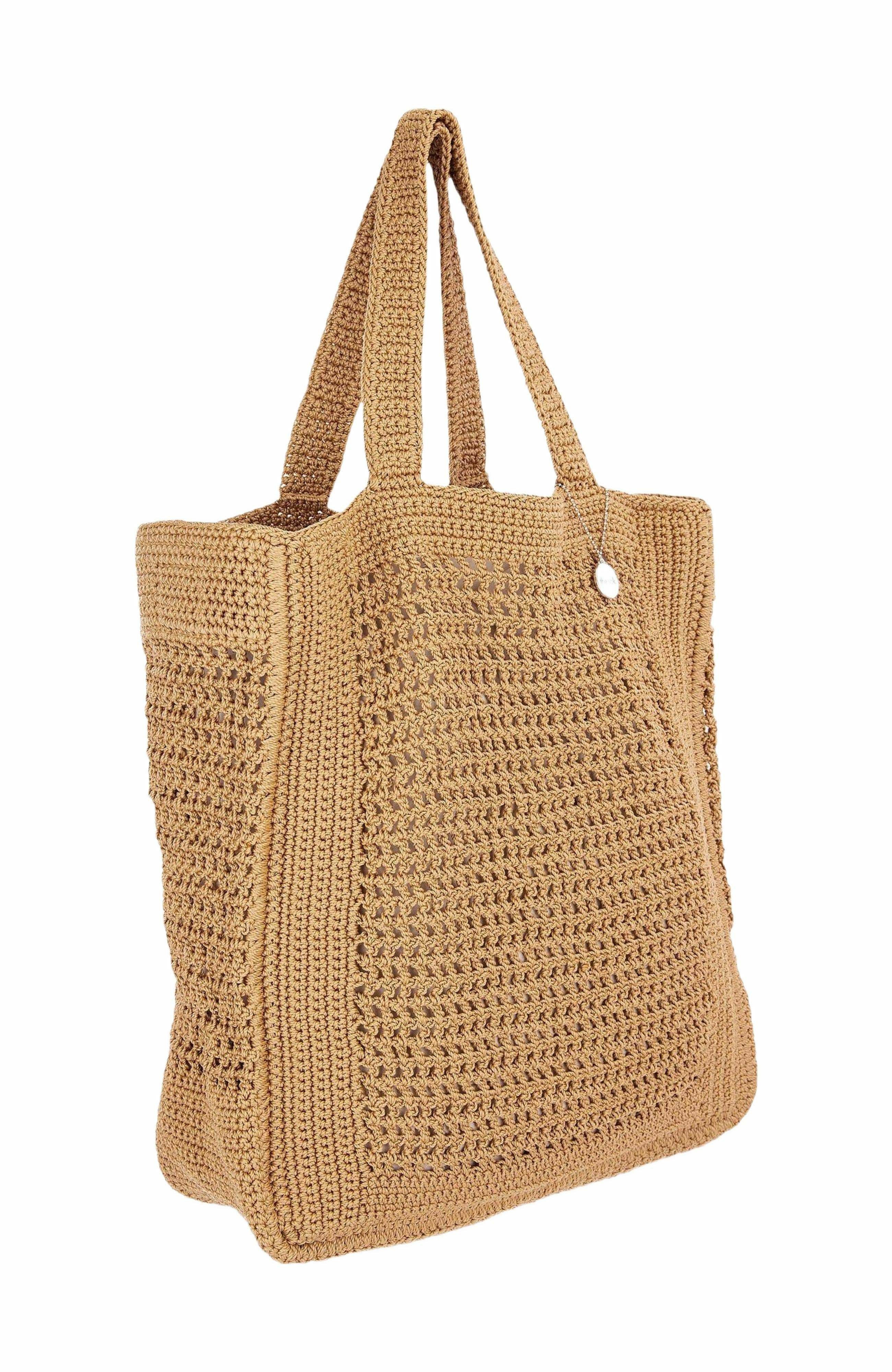 Lanie Market Tote Hand Crochet Bag, Alternate, color, Bamboo
