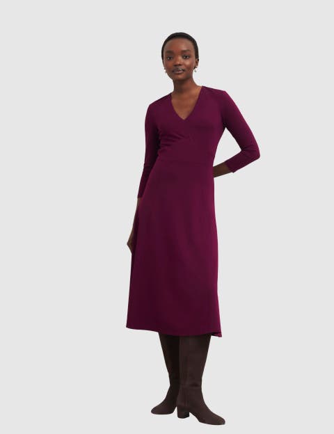Mirabel Ponte V-Neck Dress