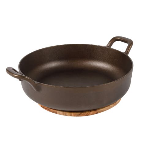 Natural Bronze Finish Round Cast Iron Everyday Pan