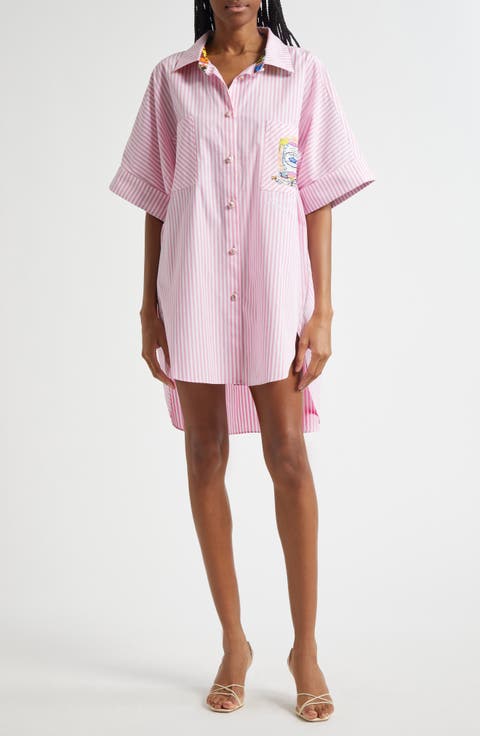 Salty Splendor Patch Oversize Tunic Shirt