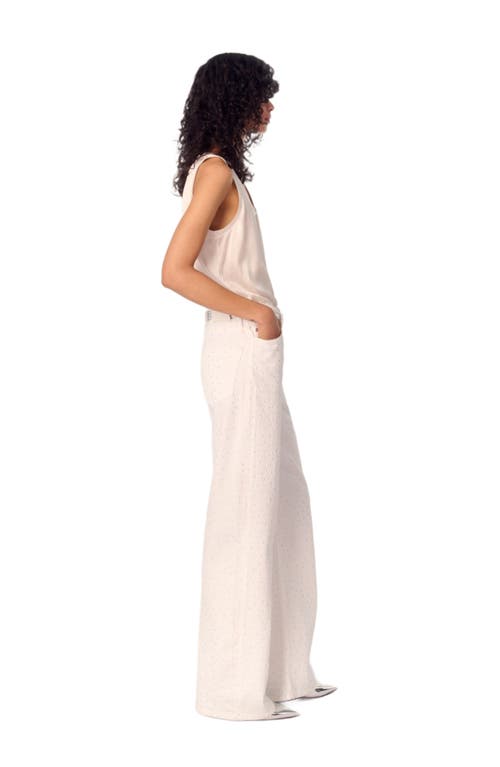Maje Wide-leg Rhinestone Jeans In White