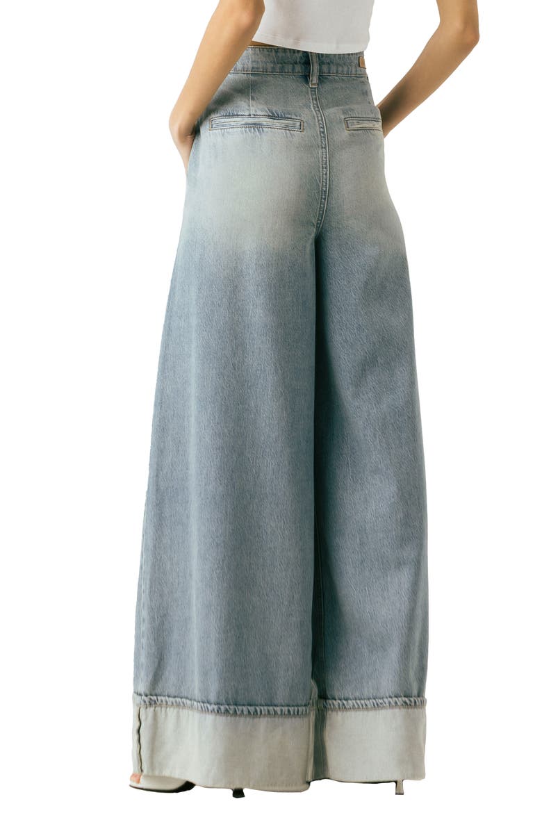 Pleated Wide Leg Jeans, Alternate, color, EASY DAY