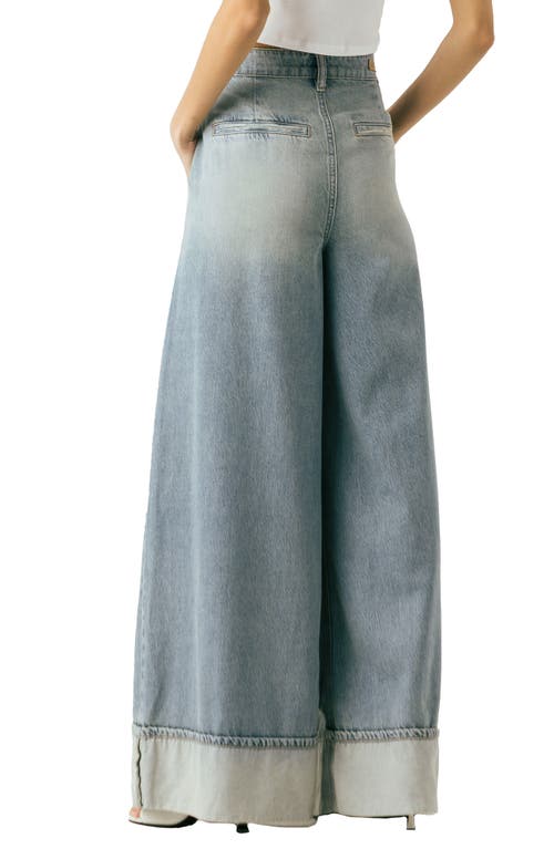 Blanknyc Pleated Wide Leg Jeans In Blue
