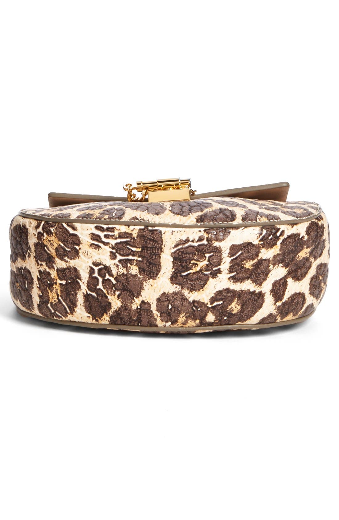 Chloé 'Drew' Leopard Print Leather Shoulder Bag, Alternate, color, 