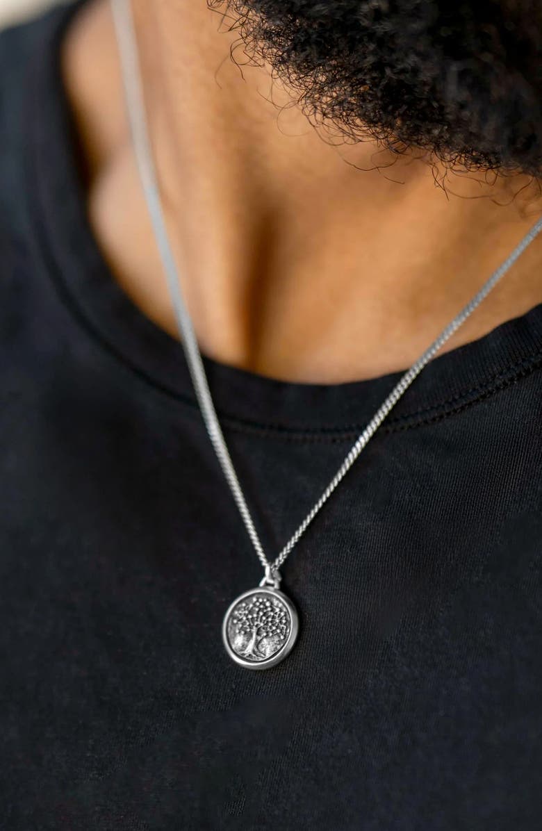 Vincero Men's Tree of Life Pendant Necklace, Alternate, color, Silver
