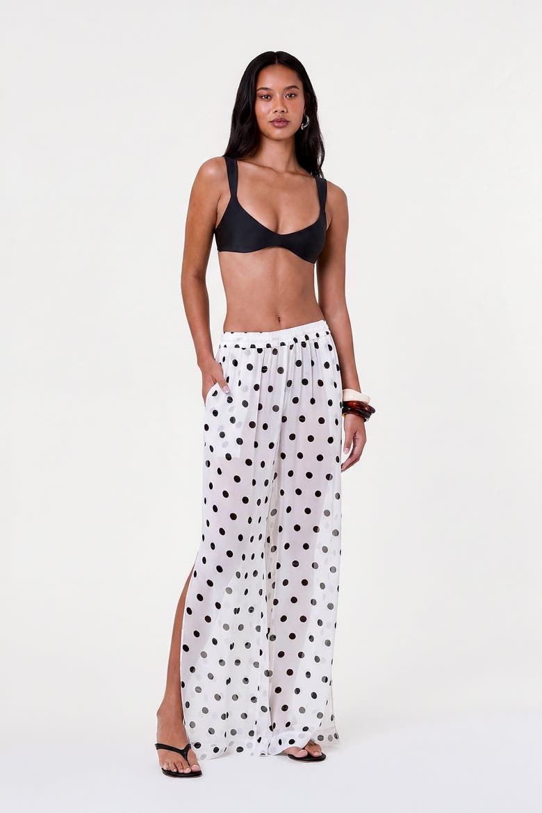 Lise Pants, Alternate, color, Ivory / Black Polka Dot