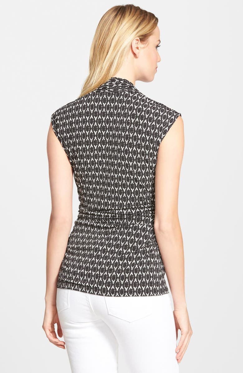 Vince Camuto 'Sahara' Print Pleated V-Neck Top, Alternate, color, 