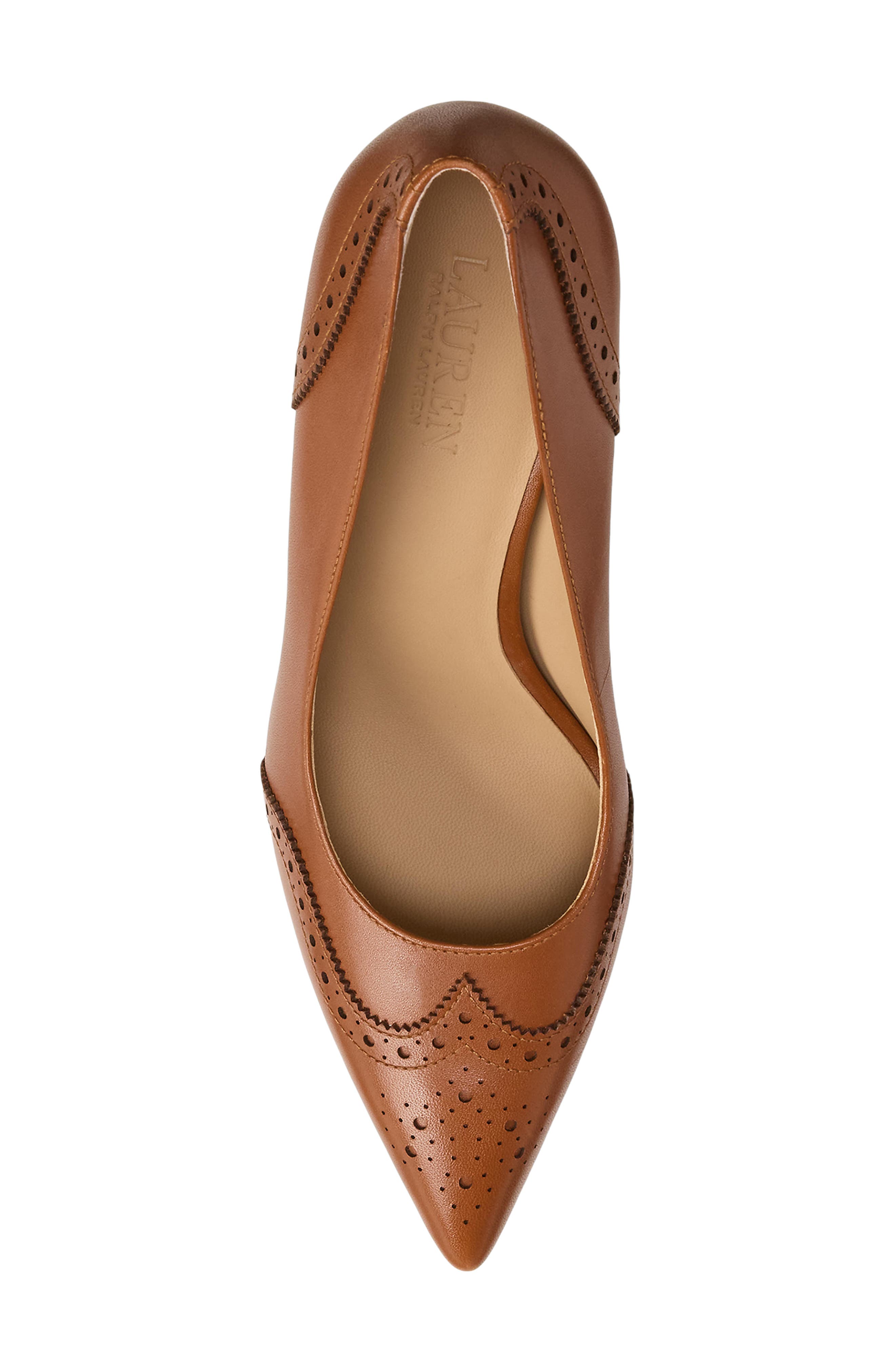 Lynden Pointed Toe Wingtip Pump, Alternate, color, LAUREN TAN