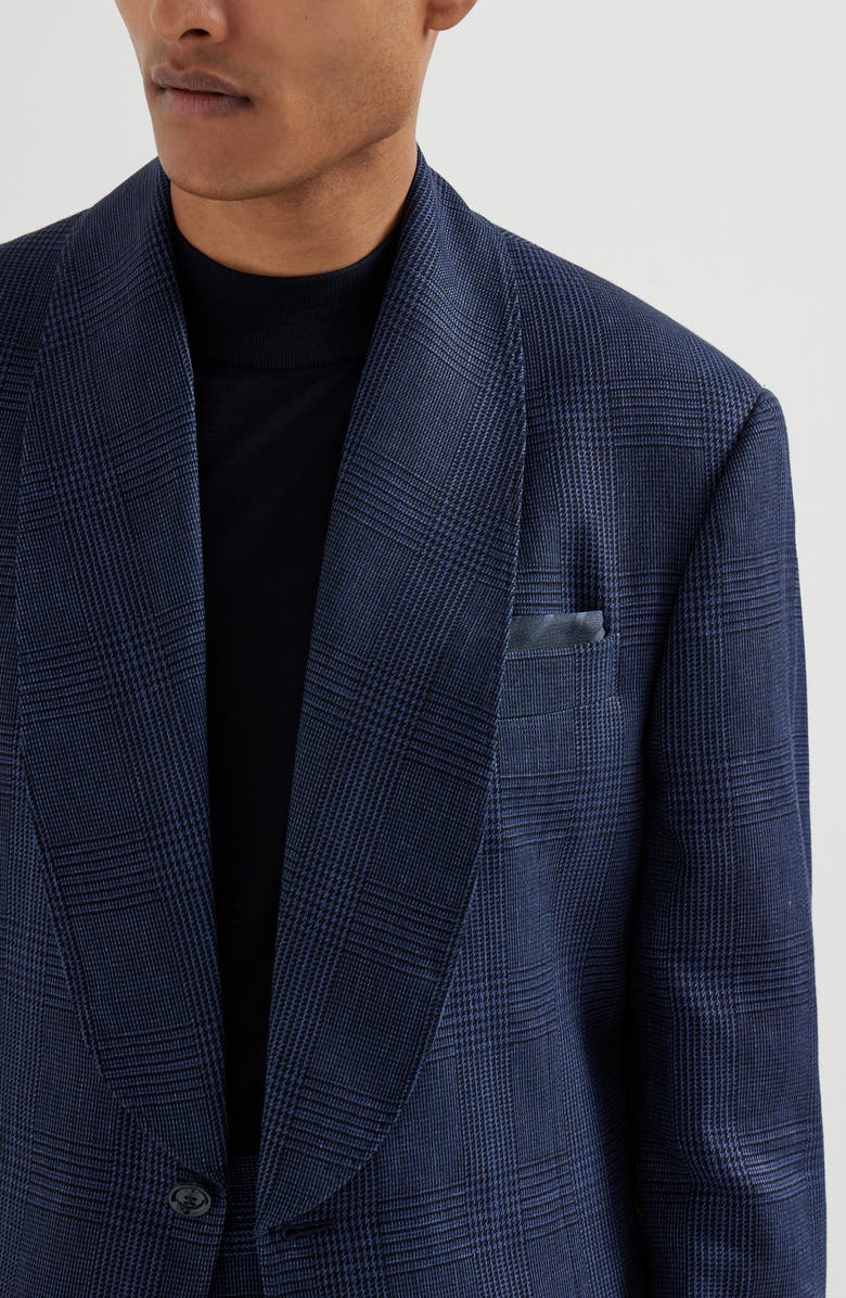 Brunello Cucinelli Silk pocket square, Alternate, color, Navy Blue