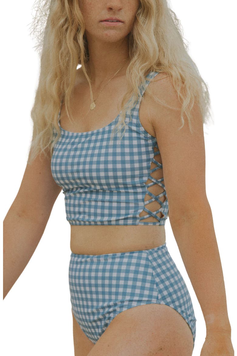 Georgia Tankini Top, Main, color, Blue Gingham
