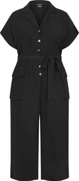 City Chic Emilie Belted Jumpsuit