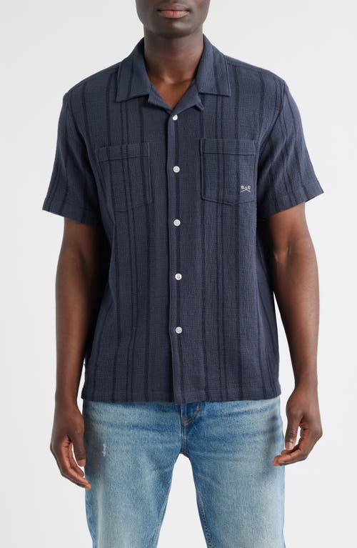 DARK SEAS Castillo Cotton Dobby Camp Shirt in Slate 
