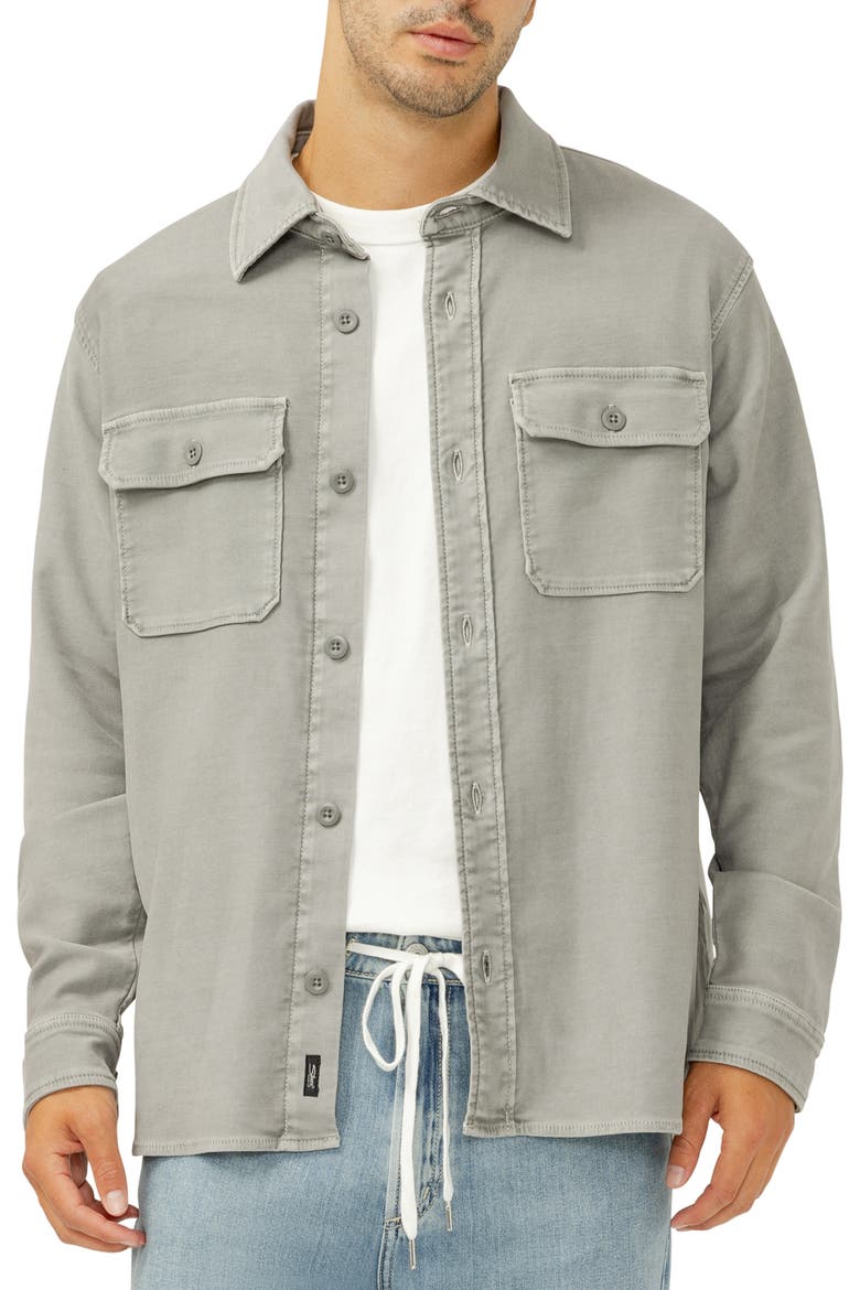 Field Cotton Blend Button-Up Shirt Jacket, Main, color, PEBBLE GREY