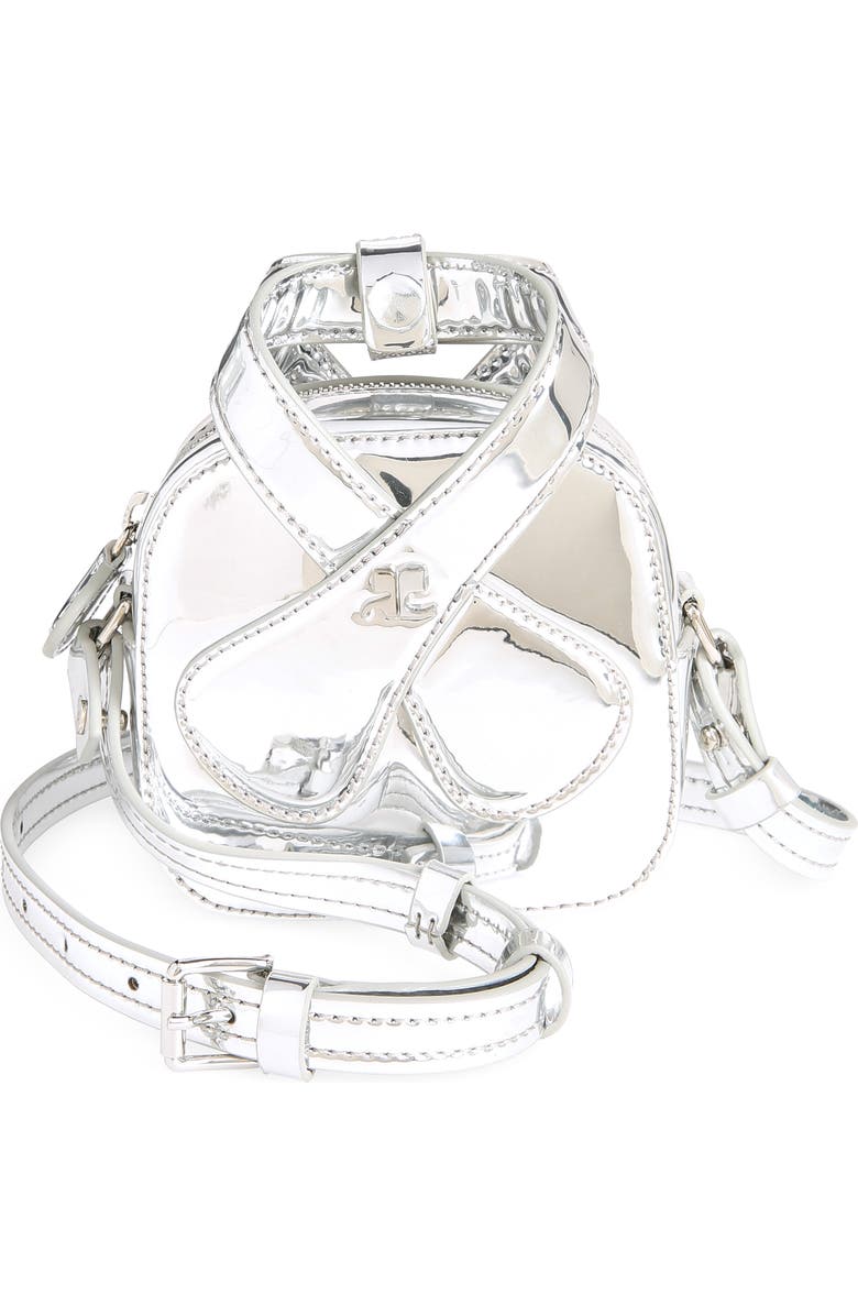 Courrèges Micro Mirror Loop Satin Crossbody Bag, Main, color,