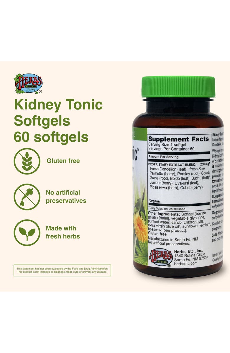 Trace Minerals Kidney Tonic Softgels - Function Supplement - Natural with Dandelion, Saw Palmetto & Parsley - 60 Softgels, Alternate, color, NO COLOR