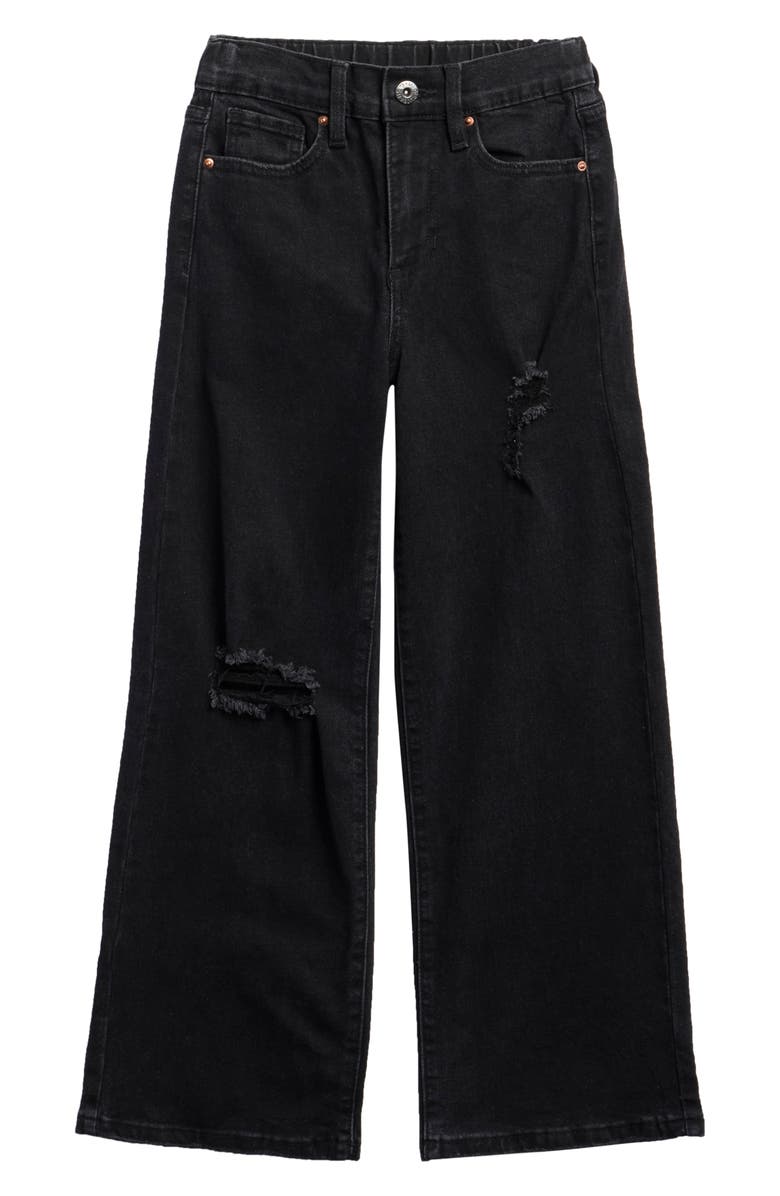 YMI Kids' Elastic Back Wide Leg Jeans, Main, color, Black