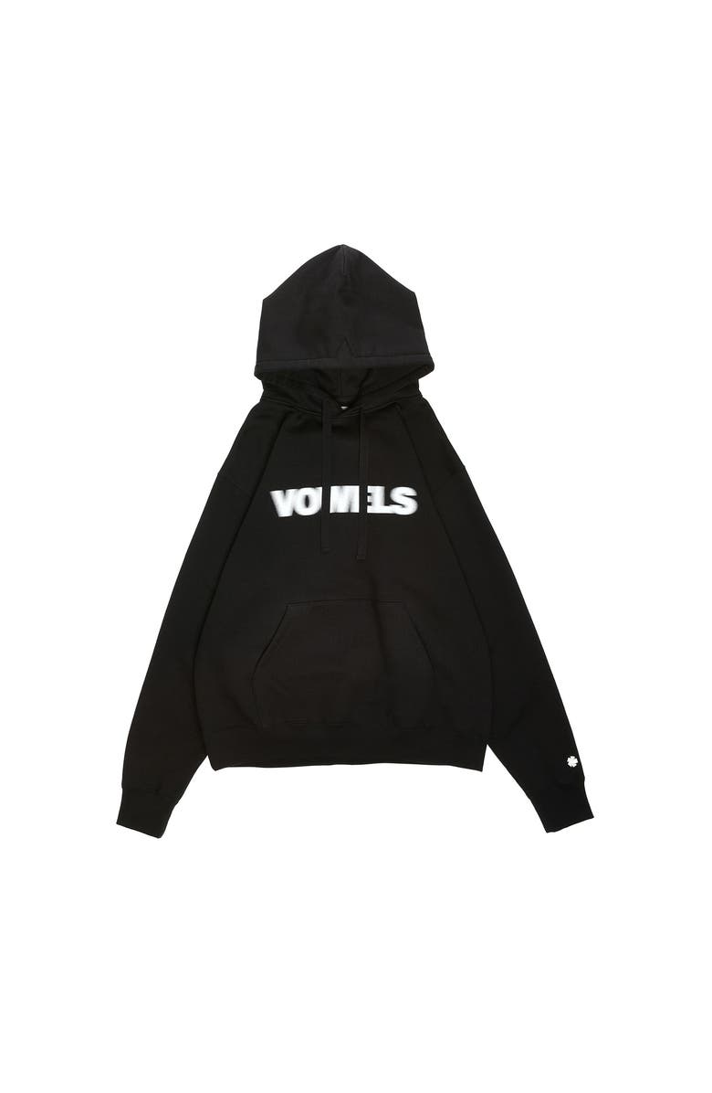 vowels Blur Hoodie, Main, color, Black