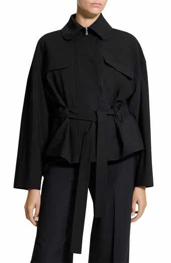 Flight Tie Waist Stretch Wool Jacket
