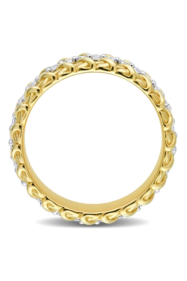Diamond Triple Row Twisted Ring 14k, Alternate, color, Yellow Gold