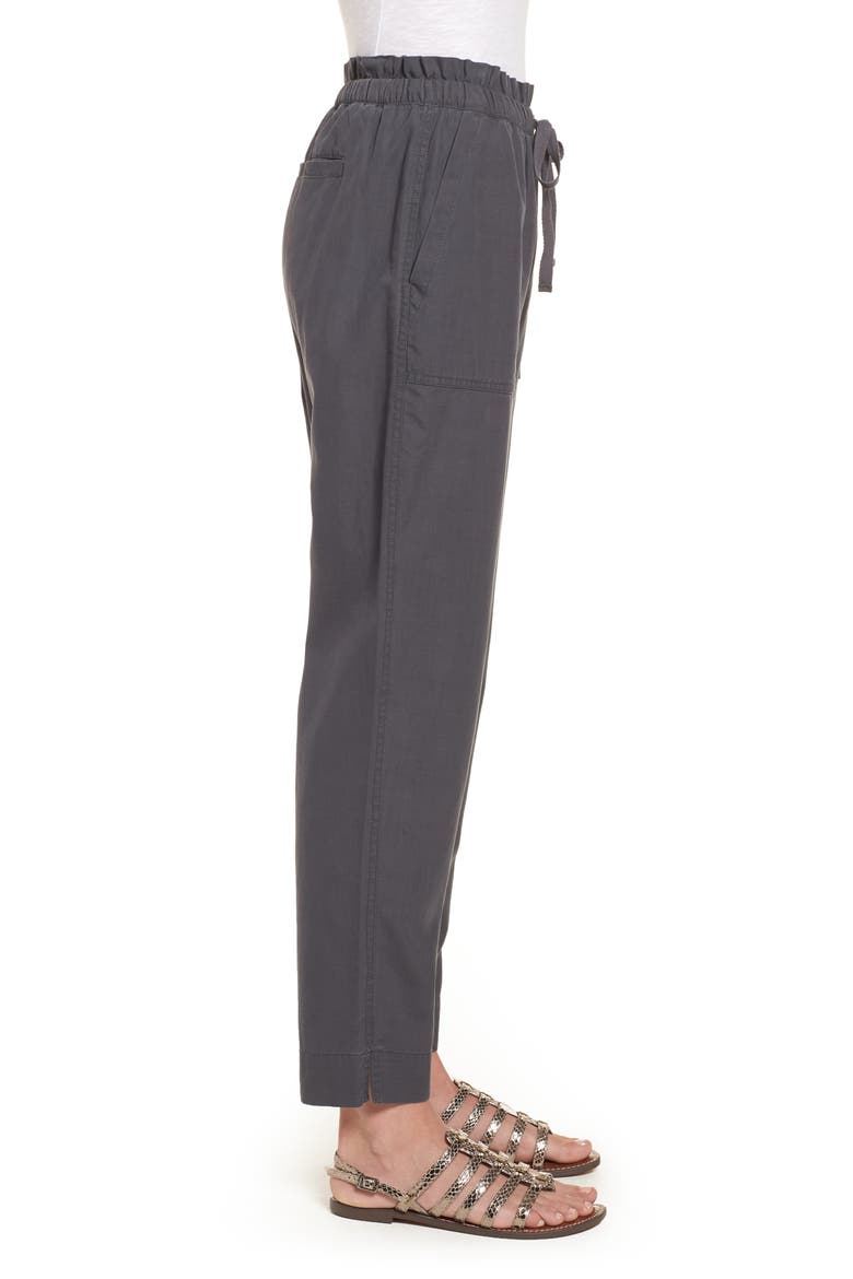 Drawstring Waist Ankle Pants, Alternate, color, GREY EBONY