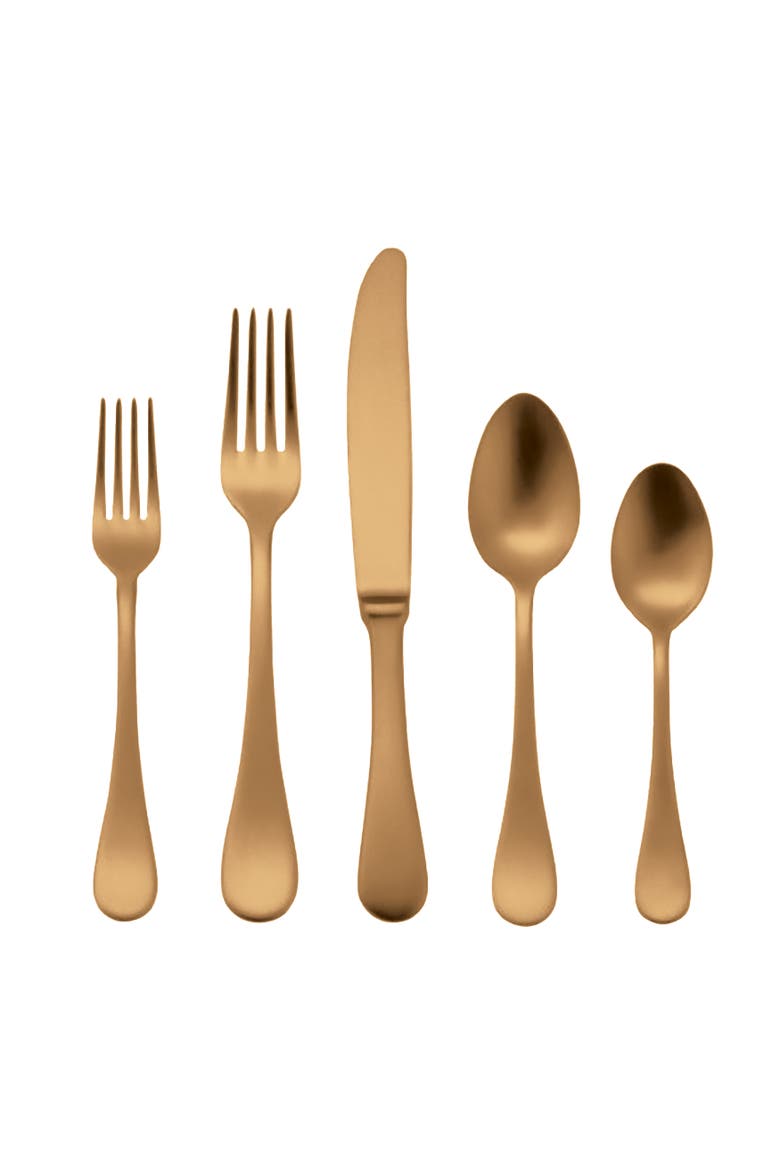 Brescia Flatware Set - 20 Pieces, Main, color, Ice Gold