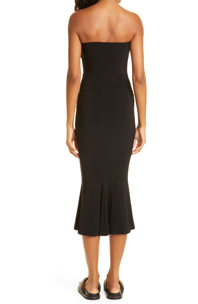 Norma Kamali Fishtail Strapless Dress, Alternate, color,
