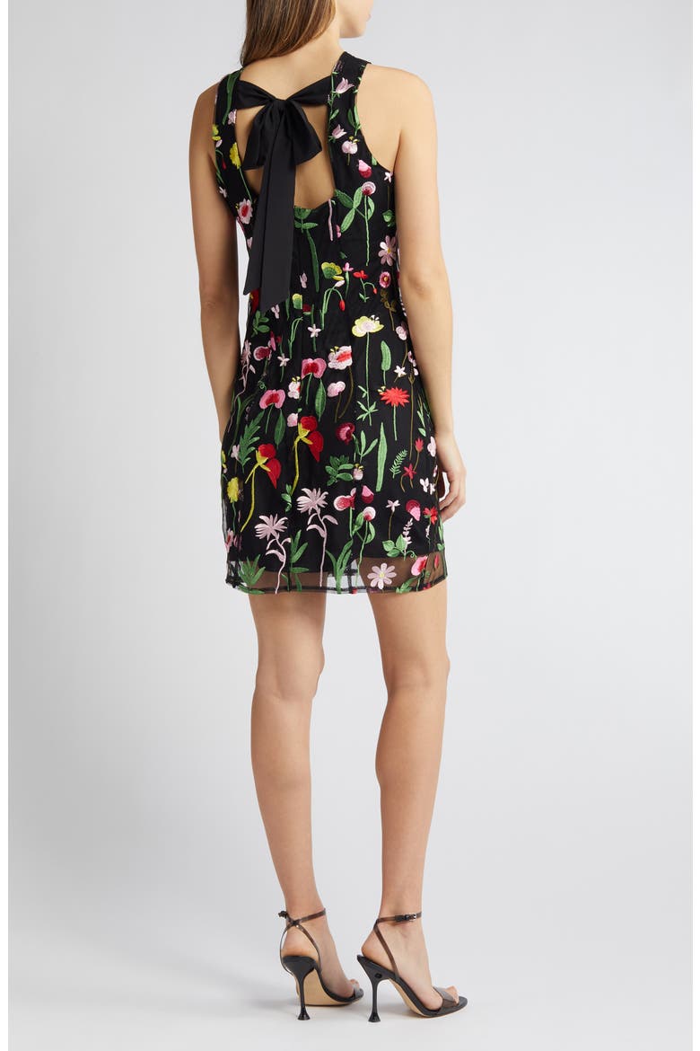 Embroidered Sleeveless Sheath Dress, Alternate, color, BLACK MULTI