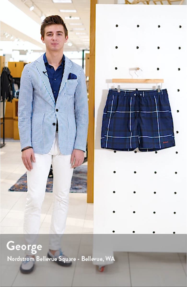 Tartan Print Swim Trunks, sales video thumbnail