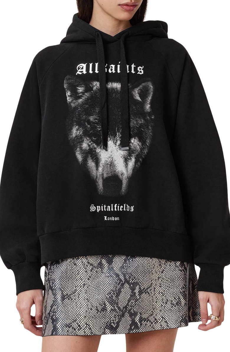 AllSaints Dawn Talon Cotton Blend Hoodie, Main, color, 