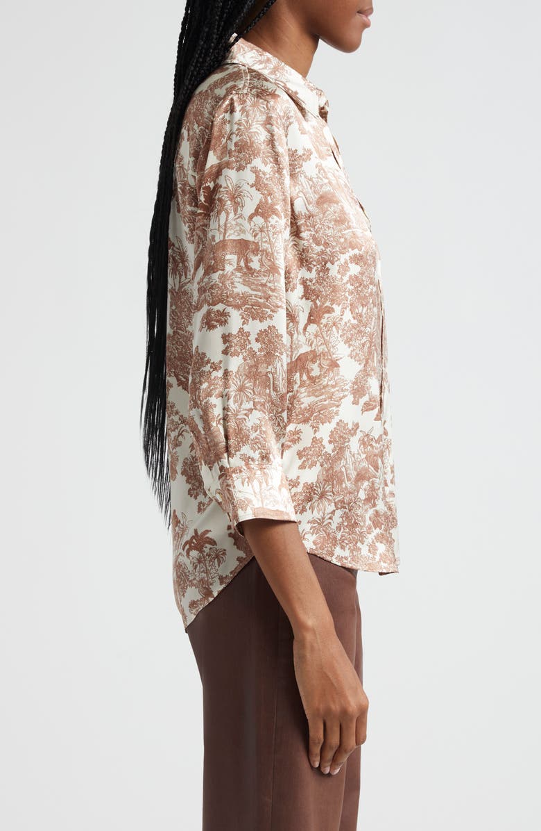 L'AGENCE Dani Toile Silk Button-Up Shirt, Alternate, color,