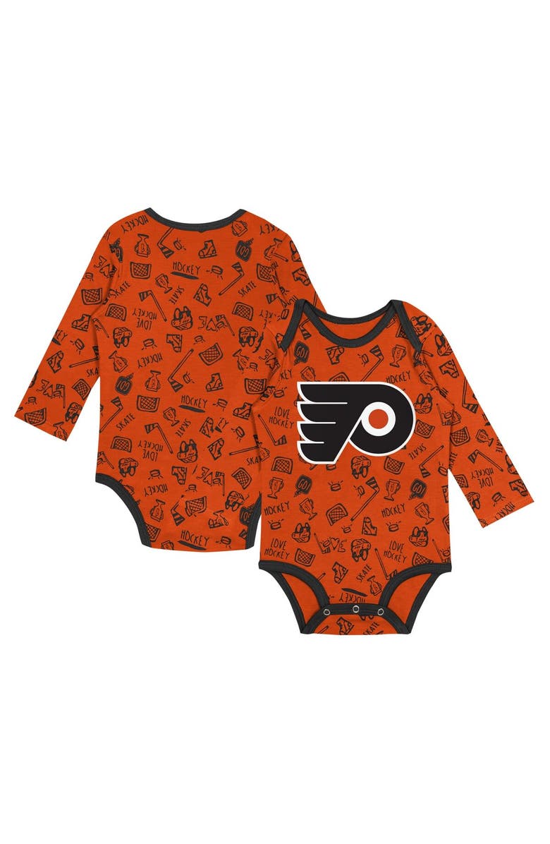 Outerstuff Infant Orange Philadelphia Flyers Dynamic Defender Long Sleeve Bodysuit, Main, color, 