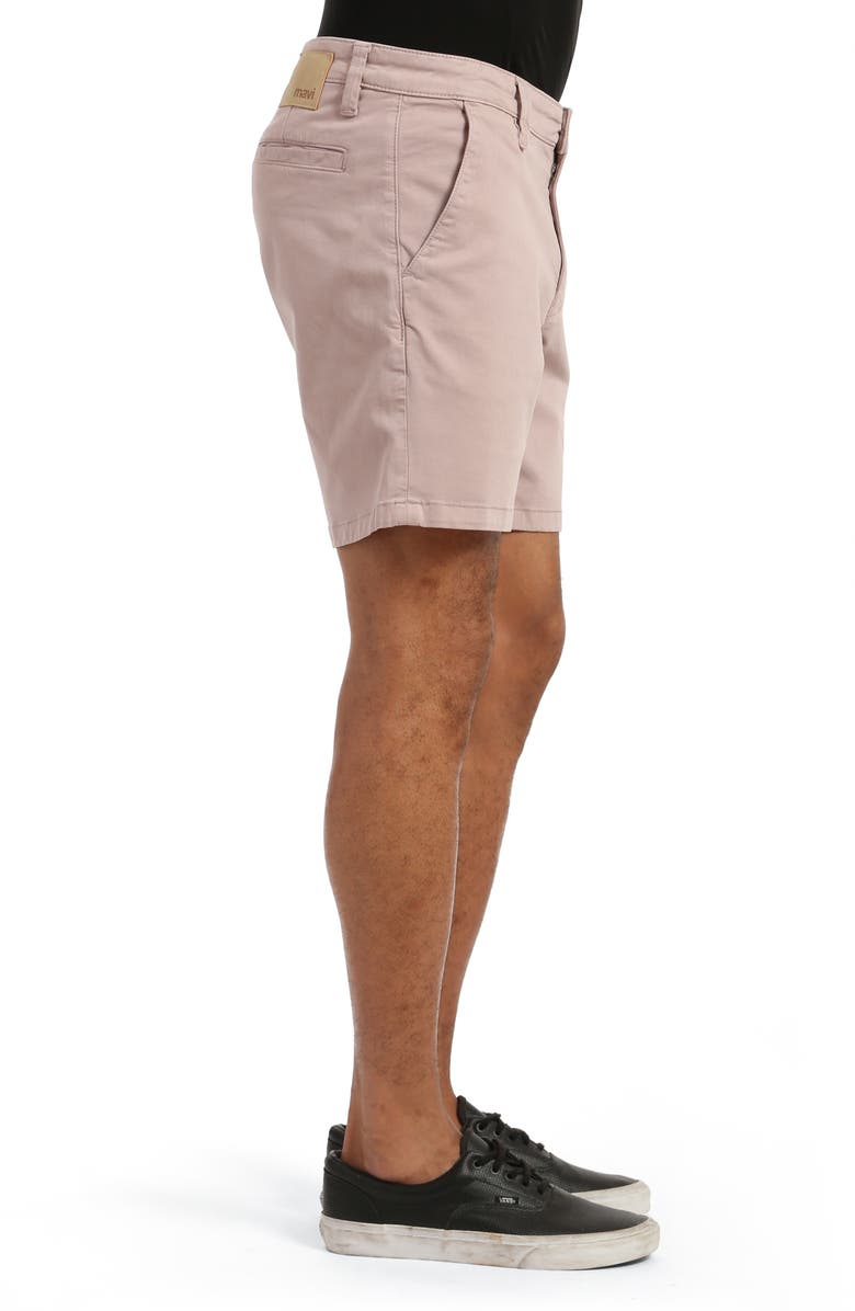 Mavi Jeans Noah Flat Front Stretch Twill Shorts, Alternate, color, Rose Twill