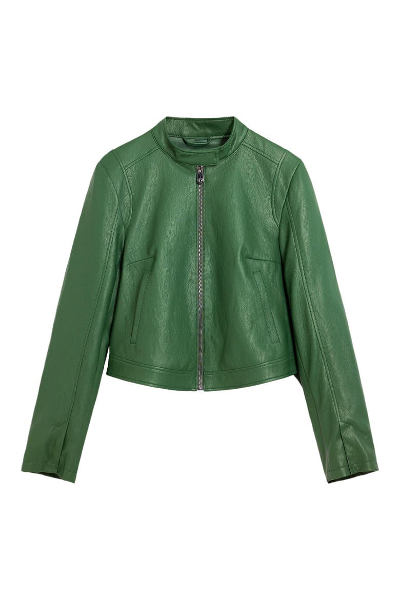 Faux Leather Jacket, Alternate, color, GREEN