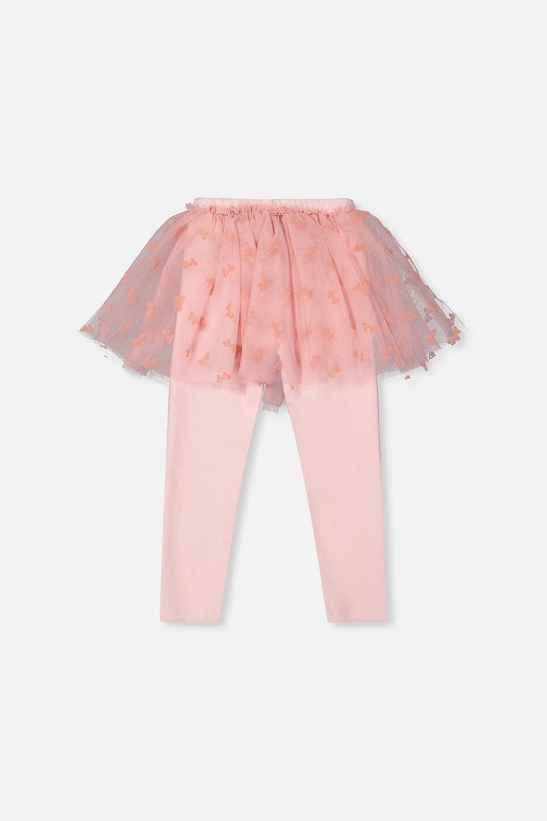 Rib Leggings with Integrated Tulle Skirt, Alternate, color, Pale Dusty Pink