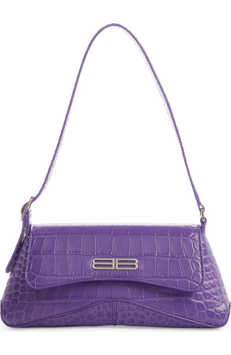 Balenciaga Small XX Street Croc Embossed Leather Shoulder Bag, Main, color,