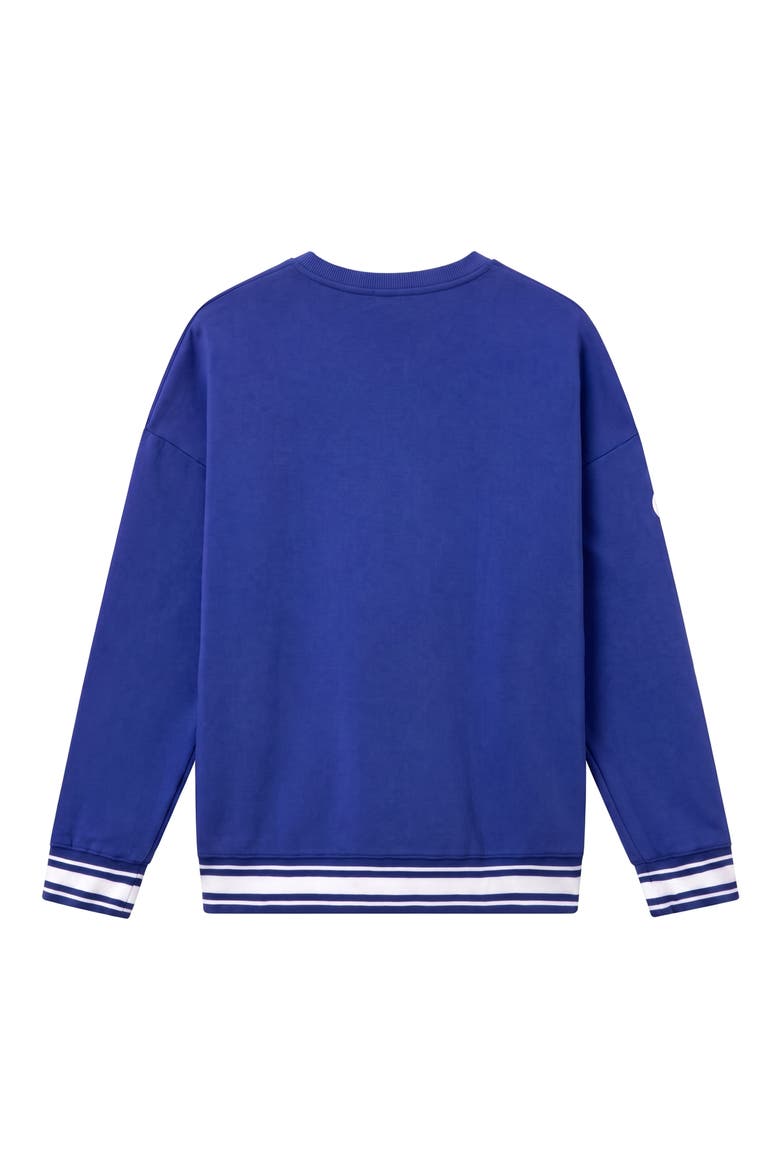 Los Angeles Rams Oversize Striped Rib Fleece Crewneck Sweatshirt, Alternate, color, LIBERTY