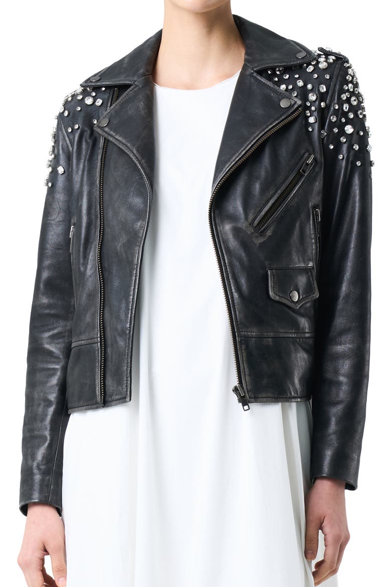 Denver Leather Jacket, Alternate, color, Black