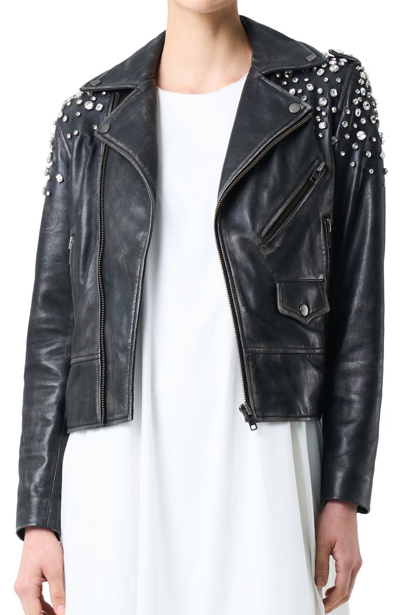 Velez Denver Leather Jacket, Alternate, color, Black