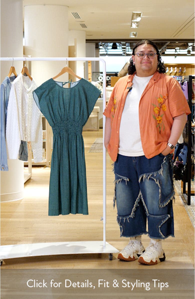 Valencia Print Smocked Waist Midi Dress, sales video thumbnail