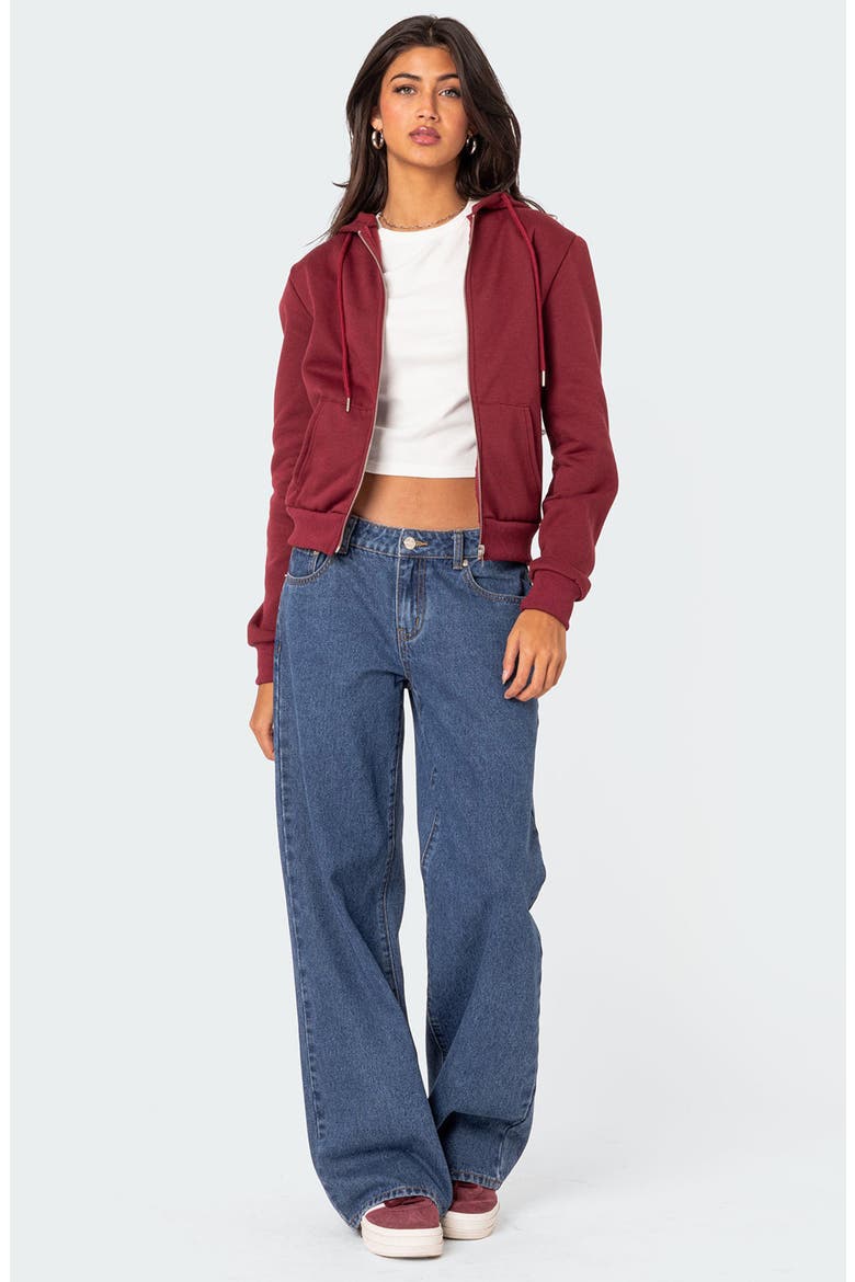 Avery Zip Hoodie, Alternate, color, BURGUNDY