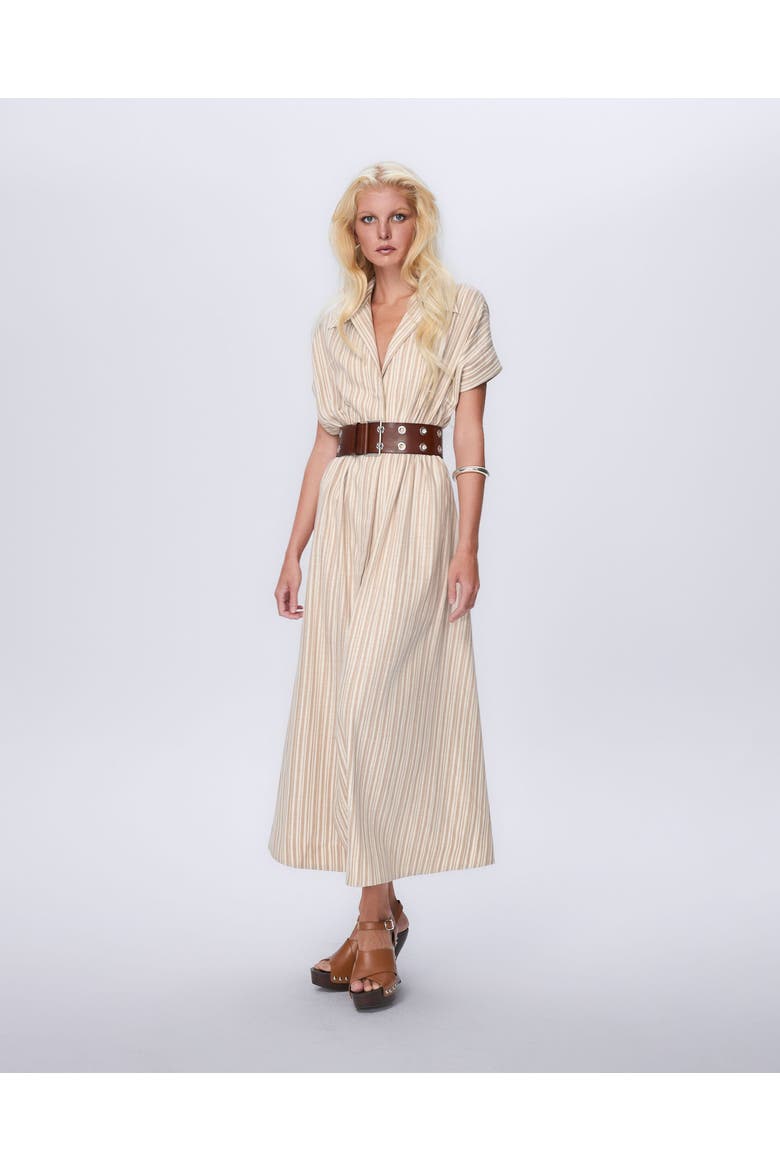 Astraea Lurex Belted Maxi Dress, Alternate, color, Sand
