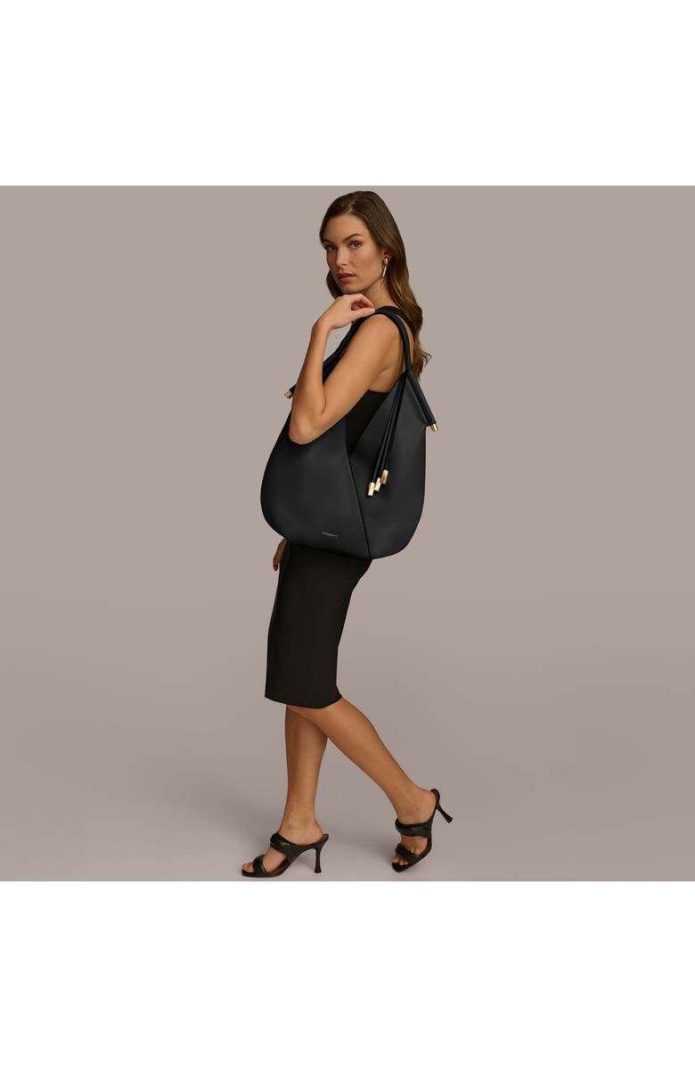 DONNA KARAN Baldwin Shoulder, Alternate, color, Black/Gold