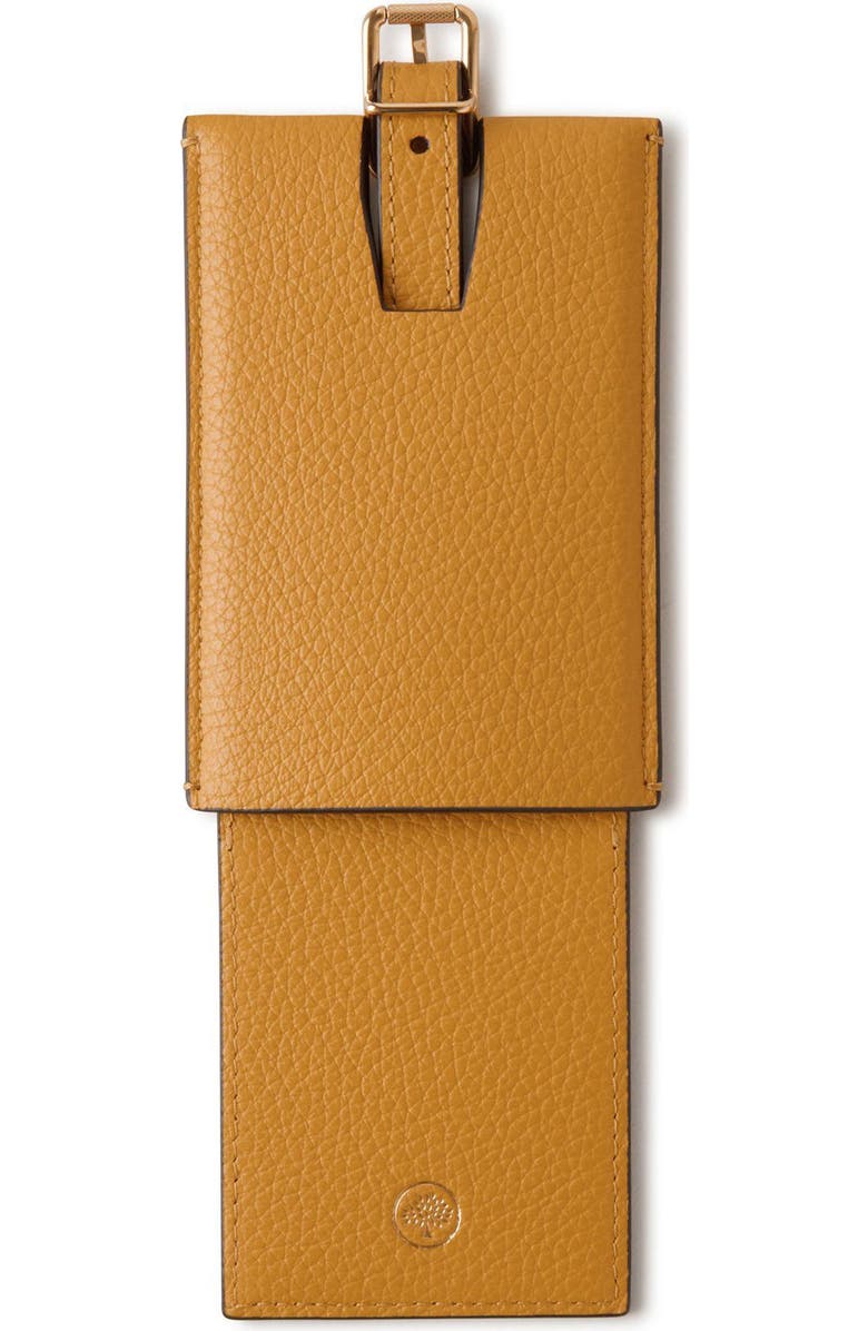 Mulberry Leather Luggage Tag, Alternate, color, Deep Amber